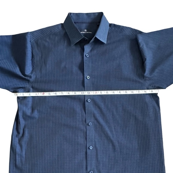 Men’s Navy Checkered Dress Shirt Sz Lg - Picture 14 of 14